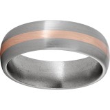 Titanium Domed Band with a 2mm 14K Rose Gold Inlay and Satin Finish photo