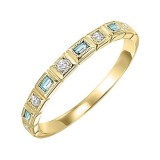 Gems One 14Kt Yellow Gold Diamond (1/12Ctw) & Aquamarine (1/10 Ctw) Ring photo