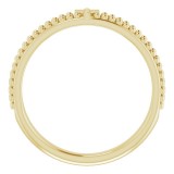 14K Yellow Milgrain Stackable Cross Ring photo 2