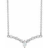 14K White 1/3 CTW Diamond 18 V Necklace photo