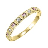 Gems One 10Kt Yellow Gold Diamond (1/10Ctw) & Pink Tourmaline (1/6 Ctw) Ring photo