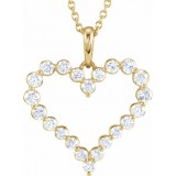 14K Yellow 1 CTW Diamond Heart 18 Necklace photo