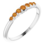14K White Citrine Stackable Ring photo
