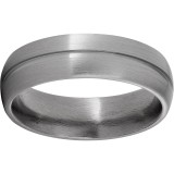 Titanium Domed Band with a Satin Finish and One 1mm Groove photo