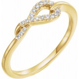 14K Yellow 1/10 CTW Diamond Knot Ring photo
