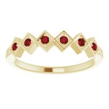 14K Yellow Mozambique Garnet Stackable Ring photo 3