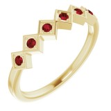 14K Yellow Mozambique Garnet Stackable Ring photo