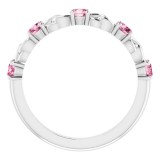 14K White Pink Tourmaline Stackable Link Ring photo 2