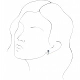 14K White Blue Sapphire Floral-Inspired J-Hoop Earrings photo 2