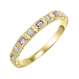 Gems One 10Kt Yellow Gold Diamond (1/12Ctw) & Syn Alexandrite (1/8 Ctw) Ring photo